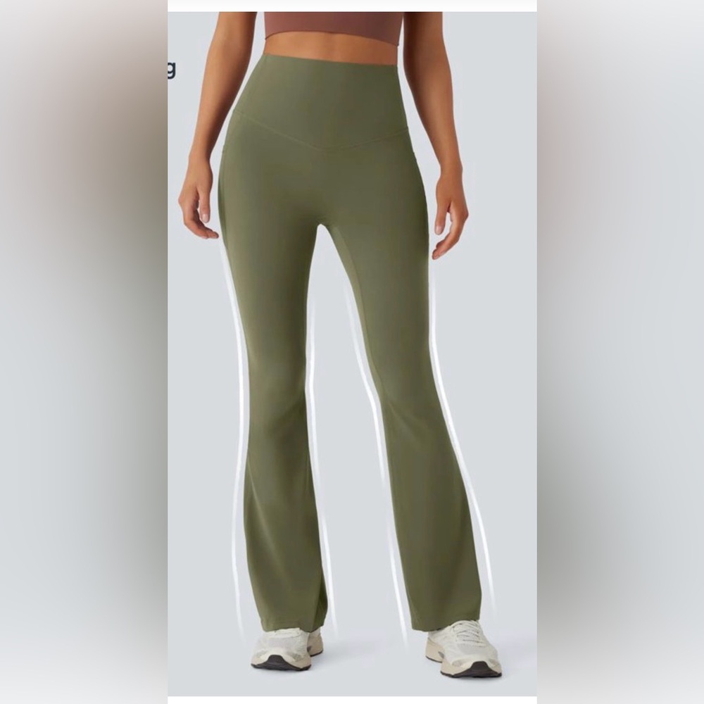 HALARA Olive Green Boot Cut High-Waist Leggings